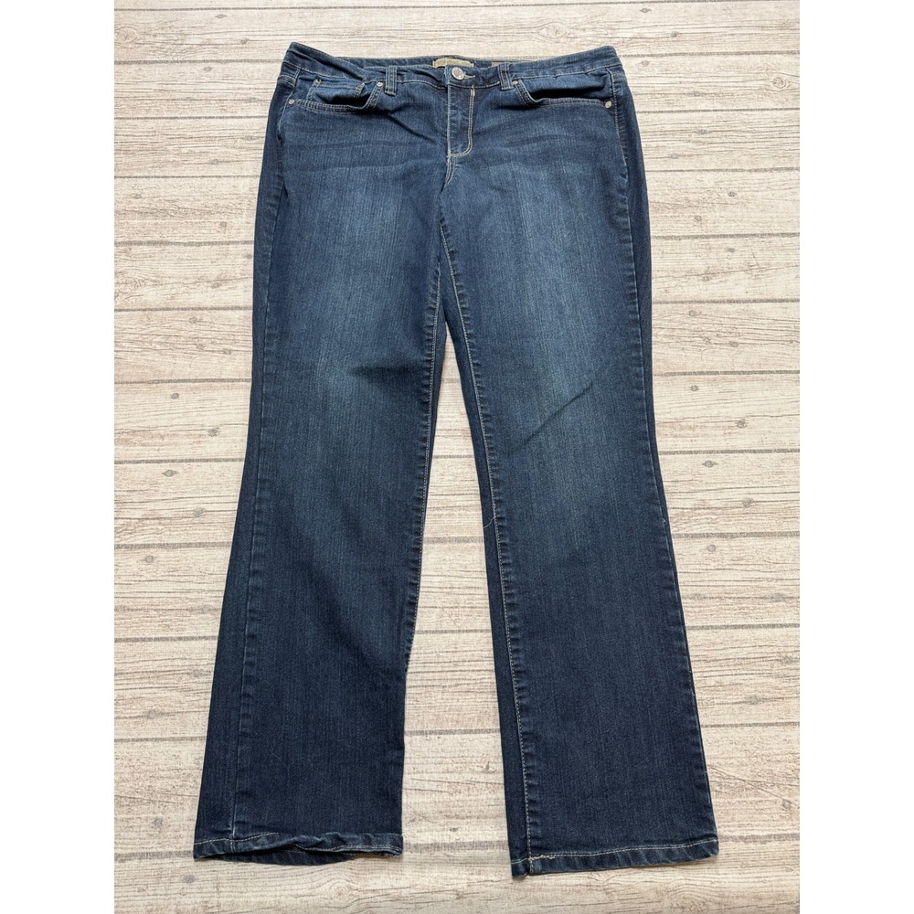 Y2K Nine West Jeans Women's 14 Blue Dark Wash Vintage America Denim Straight Leg